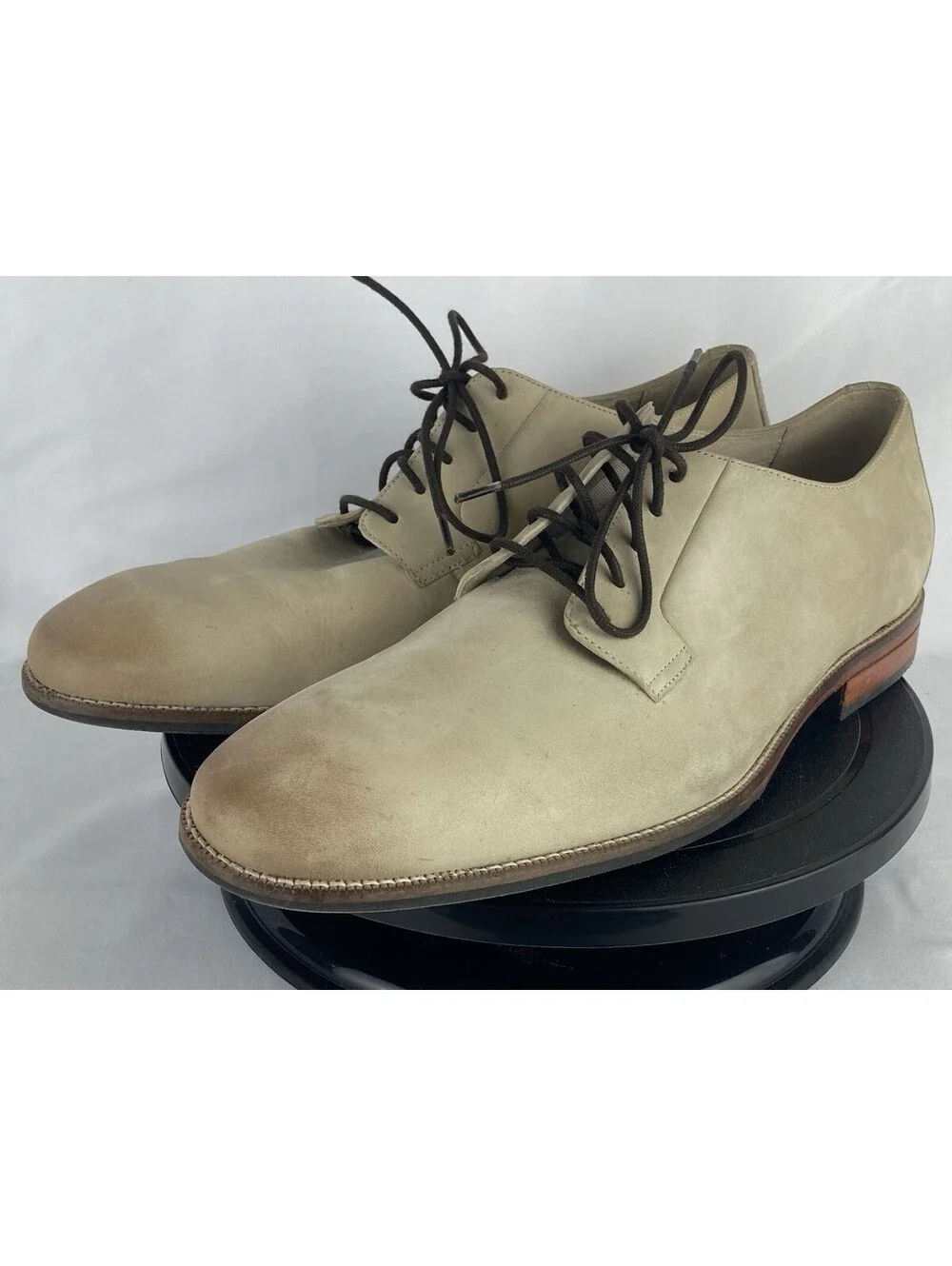 Men’s Size 11 Cole Haan Sawyer Plain Oxford Mortar Tan Nubuck Suede Dress Shoes